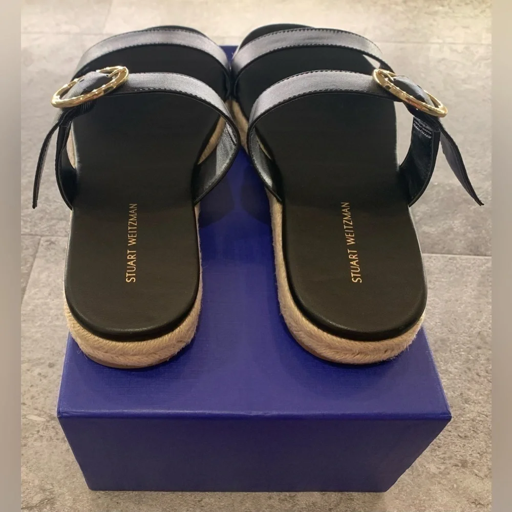 Stuart Weitzman Mykonos Two-Strap Espadrille Sandal
